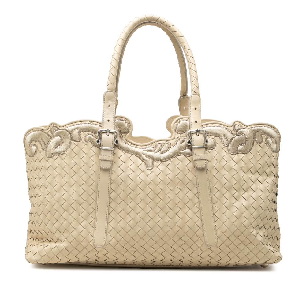 Pre-Loved Bottega Veneta Embroidered Nappa Intrecciato Tote